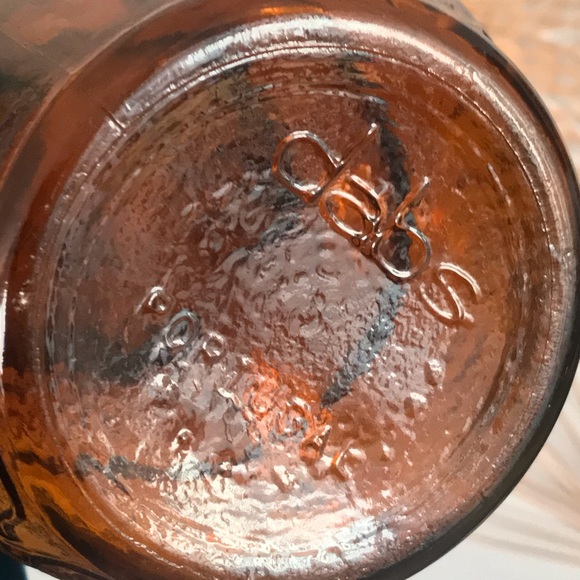 Set of 2 Vintage MCM Art Dabs Amber Genie Bottles/Decanters, Made in Portugal - Picture 7 of 13